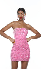 UNK-4605. Short, Strapless, Straight, Lace-up Back image 2