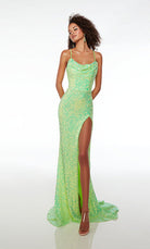 UNK-61588. Long, Cowl Neckline, Fit N Flare, Strappy Back image 2