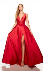 UNK-1750. Long, Plunging Neckline, A-line image 2