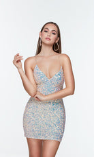 UNK-4542. Short, V-neck, Straight, Strappy Back image 0