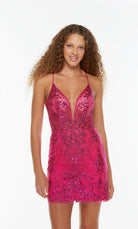 UNK-4513. Short, Plunging Neckline, Straight image 5
