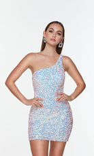 UNK-4541. Short, One Shoulder, Straight, Closed Back image 2