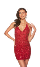 UNK-84001. Short, V Neckline, Straight, Strappy Back image 37