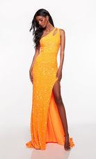 UNK-61334. Long, One Shoulder, Straight, Closed Back image 1
