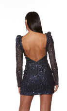UNK-4789. Short, Plunging Neckline, Straight, Open Back image 1