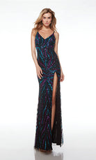 UNK-61694. Long, V-neck, Straight, Cut Out Back image 5
