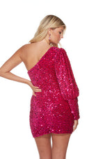 UNK-4748. Short, One Shoulder, Straight, Closed Back image 4