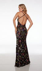 UNK-61688. Long, V-neckline, Straight, Open Back image 1
