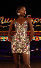UNK-4882. Short, V-neck, Straight, Strappy Back image 0