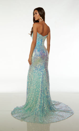 UNK-61502. Long, Off The Shoulder Neckline, Fit And Flare image 5