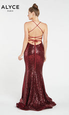 UNK-1387. Long Sexy Dress, Plunging Neckline, Fit N Flare image 1