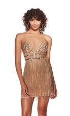 UNK-4801. Short, V-neck, Straight, Strappy Back image 5