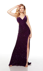 UNK-61339. Long, V Neck, Straight, Strappy Back image 9