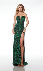 UNK-61481. Long, Plunging Neckline, Straight image 2