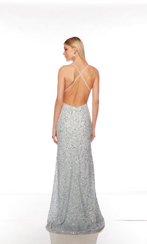 UNK-88003. Long, V Neckline, Straight, Open Back image 3