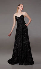 UNK-1826. Long, Strapless Neckline, A-line image 0