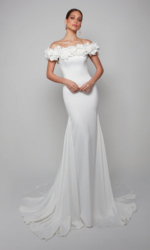 UNK-7061. Long, Off The Shoulder, Mermaid, Closed Back image 2
