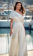 UNK-70019. Long, One Shoulder, Jumpsuit, Closed Back image 1