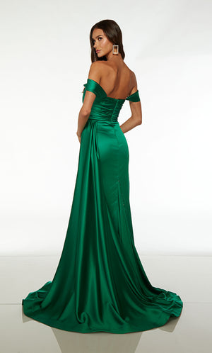 UNK-61571. Long, Off The Shoulder Neckline, Fit N Flare image 1