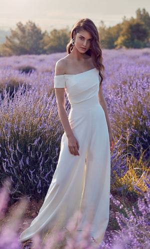 UNK-70014. Long, Off The Shoulder, Jumpsuit image 3