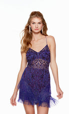 UNK-4672. Short, V-neck, Straight, Open Back image 0