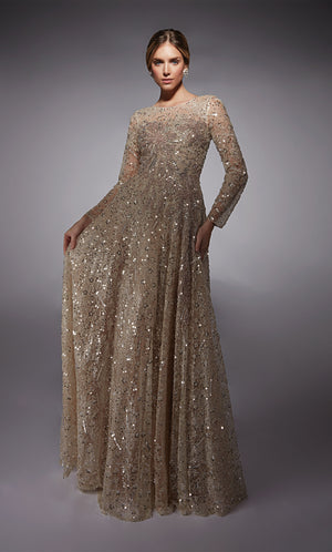 UNK-27757. Long, Illusion Neckline, A-line image 2