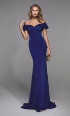 UNK-27489. Long Evening Dress, Off The Shoulder, Fit N Flare image 1