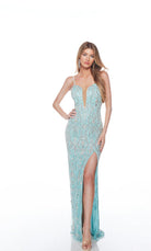 UNK-88011. Long, Plunging Neckline, Straight, Open Back image 2
