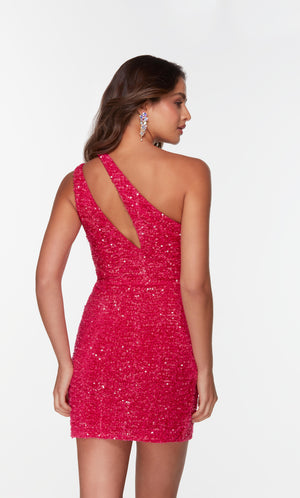 UNK-4603. Short, One Shoulder, Straight, Closed Back image 8