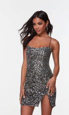 UNK-4533. Short, Halter Neckline, Straight image 2