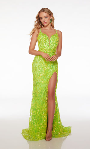UNK-61555. Long, Plunging Neckline, Straight image 0