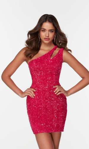 UNK-4603. Short, One Shoulder, Straight, Closed Back image 7