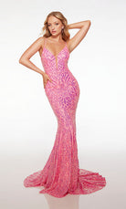 UNK-61618. Long, Plunging Neckline, Fit N Flare image 2