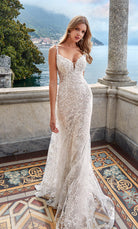 UNK-7077. Long, Plunging Neckline, Fit N Flare image 3