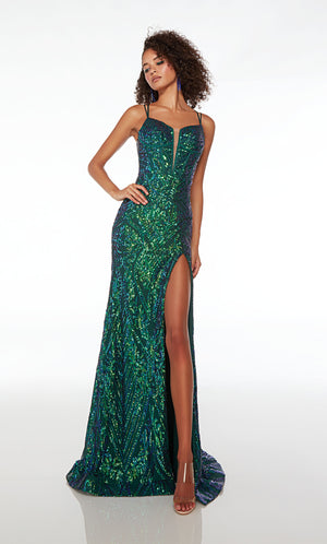 UNK-61577. Long, Plunging Neckline, Straight image 2