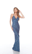UNK-88009. Long, V Neckline, Straight, Open Back image 4