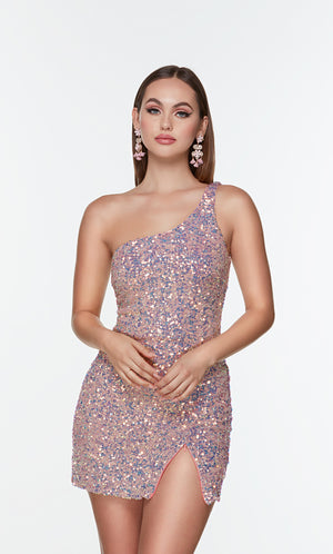 UNK-4541. Short, One Shoulder, Straight, Closed Back image 9