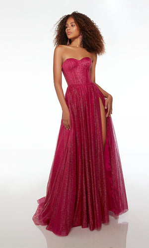 UNK-61601. Long, Strapless, A-line, Lace-up Back image 9