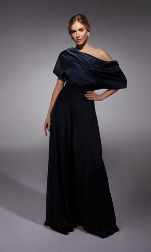 UNK-27743. Long, One Shoulder, Jumpsuit, Closed Back image 0