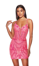 UNK-4905. Short, Plunging Neckline, Straight image 4