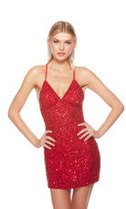 UNK-84000. Short, V Neckline, Straight, Strappy Back image 13