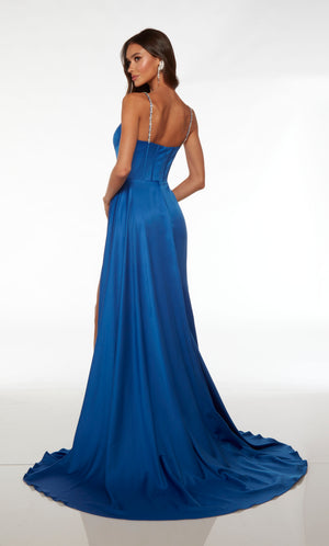 UNK-61603. Long, Spaghetti Strap Neckline, Straight/Fitted Silhouette image 1
