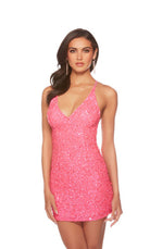 UNK-84001. Short, V Neckline, Straight, Strappy Back image 0