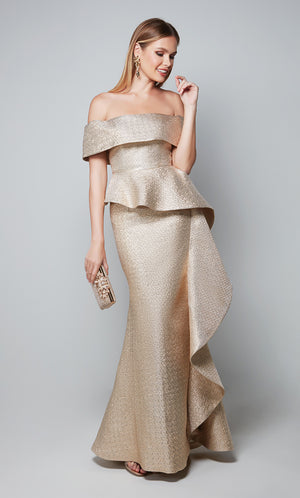 UNK-27612. Long, Off The Shoulder, Fit N Flare image 3