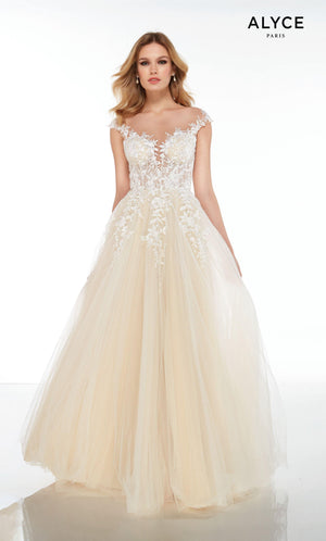 UNK-Wedding Dress: 5090. Long, Plunging Neckline, Medium Fullness image 6
