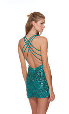 UNK-4642. Short, Plunging Neckline, Straight image 4