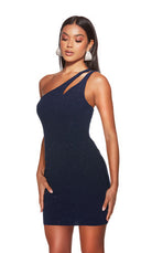 UNK-4822. Short, One Shoulder, Straight, Closed Back image 2