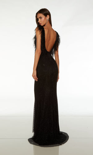 UNK-61715. Long, Plunging Neckline, Straight, Open Back image 1