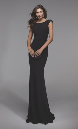 UNK-27539. Long Tight Sexy Dresses, High Neck, Fit N Flare image 0