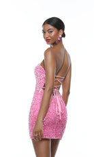 UNK-4605. Short, Strapless, Straight, Lace-up Back image 3